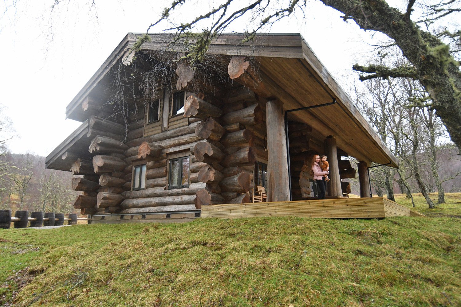 The Certhia log cabin at Eagle Brae, in the Scottish highlands