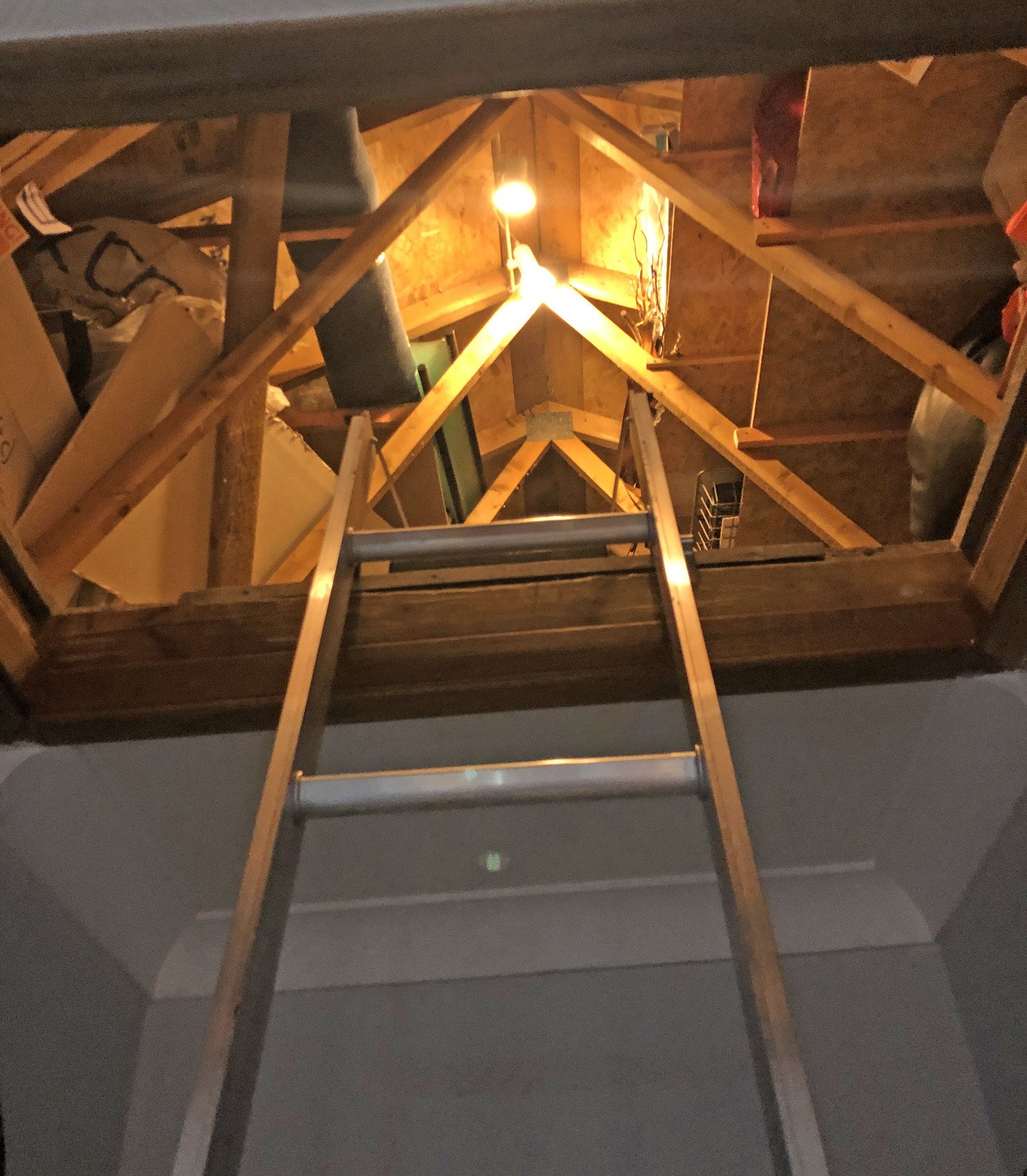 ascending into the attic