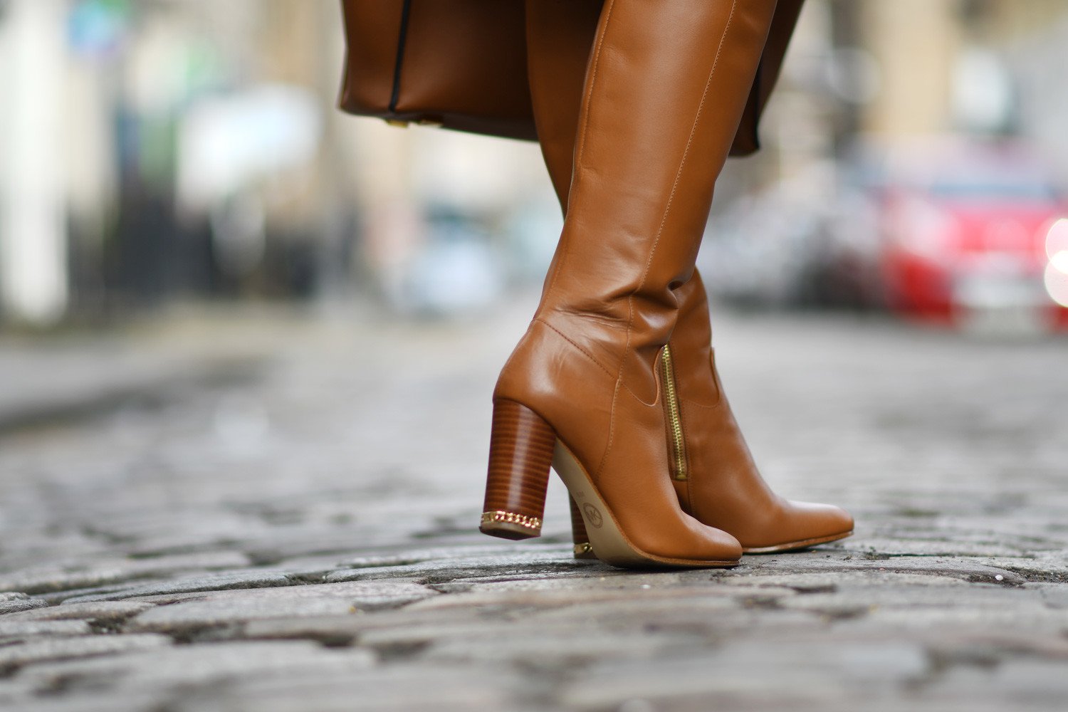 tan boots with gold heels