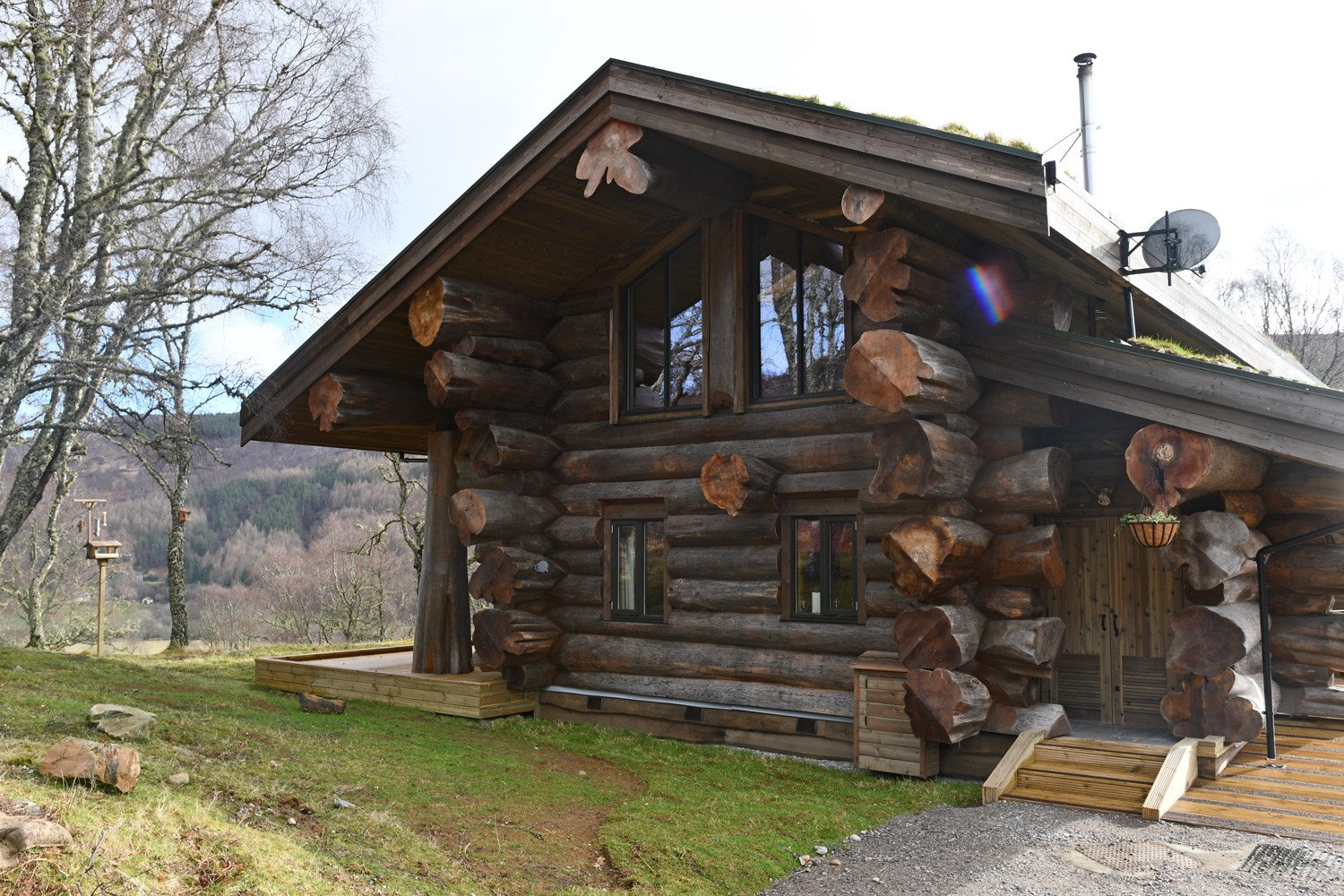 Scottish log cabin in the highlands