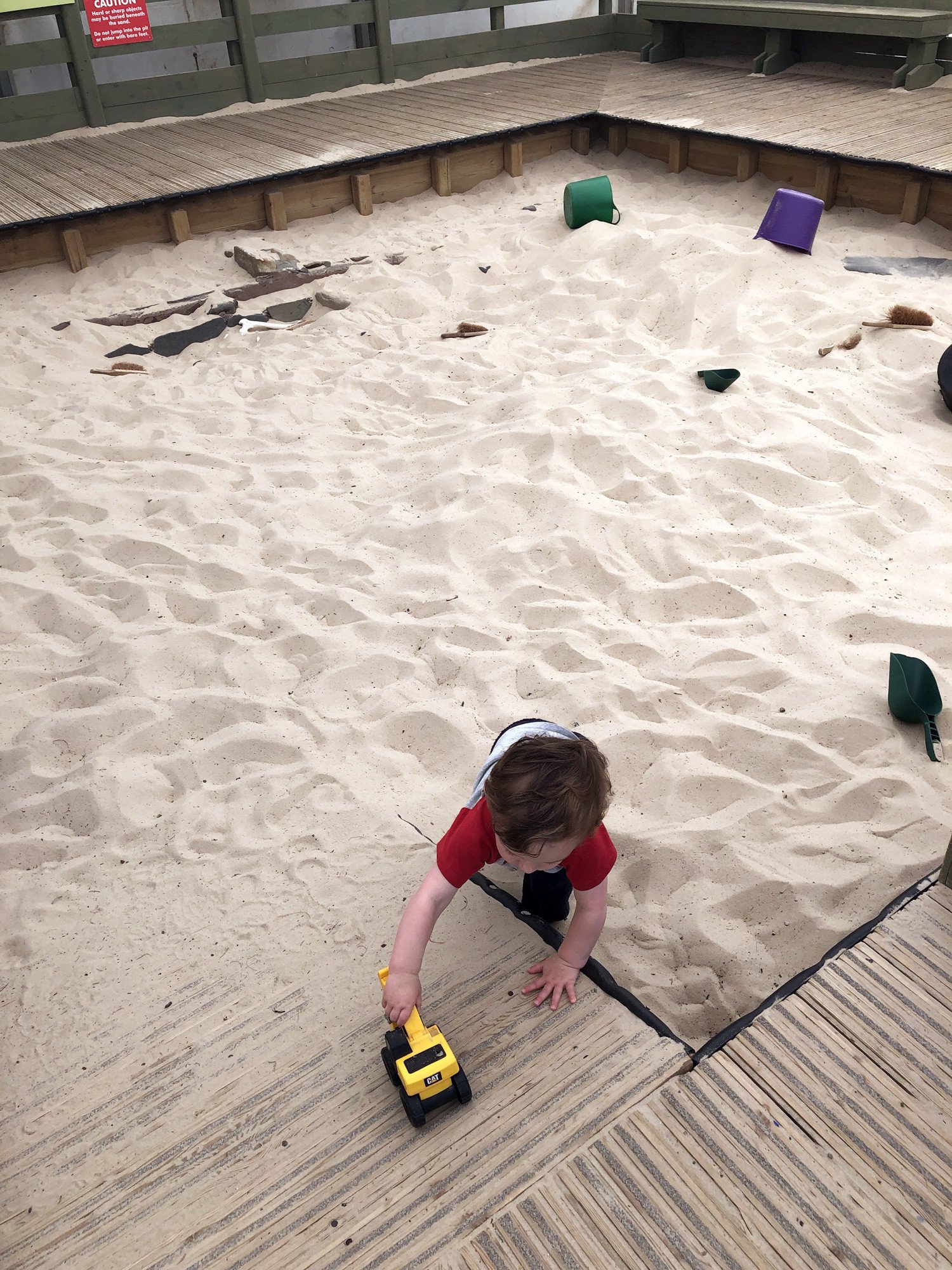 In the sand pit at Almond Valley Heritage Centre, West Lothian