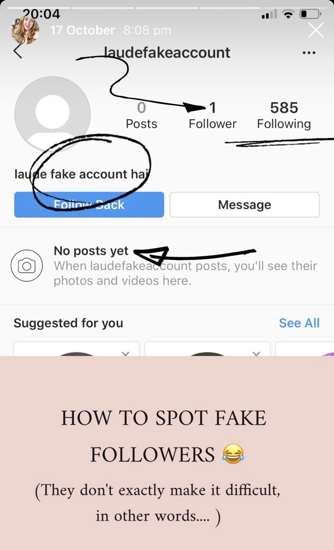 how to spot fake Instagram followers