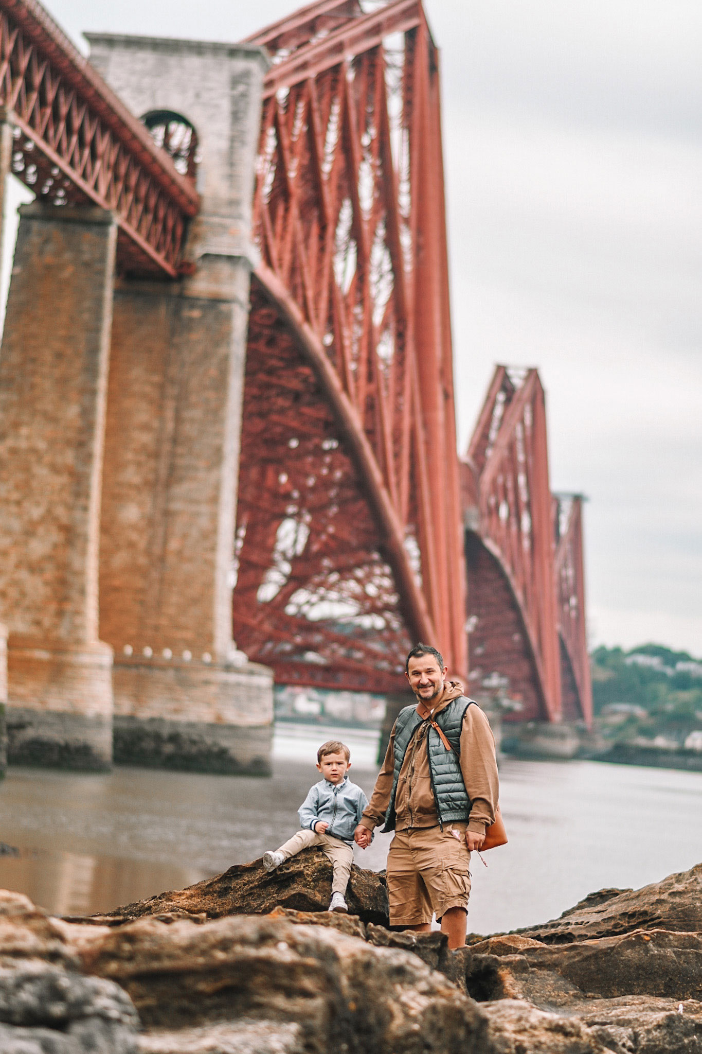 Terry and Max at the Forth Rail Bridge