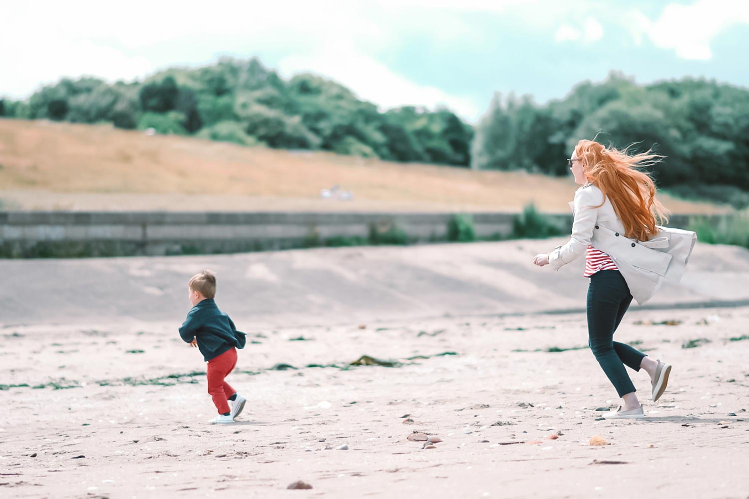Amber and Max on Cramond Beach, June 2020 : UK parenting blog