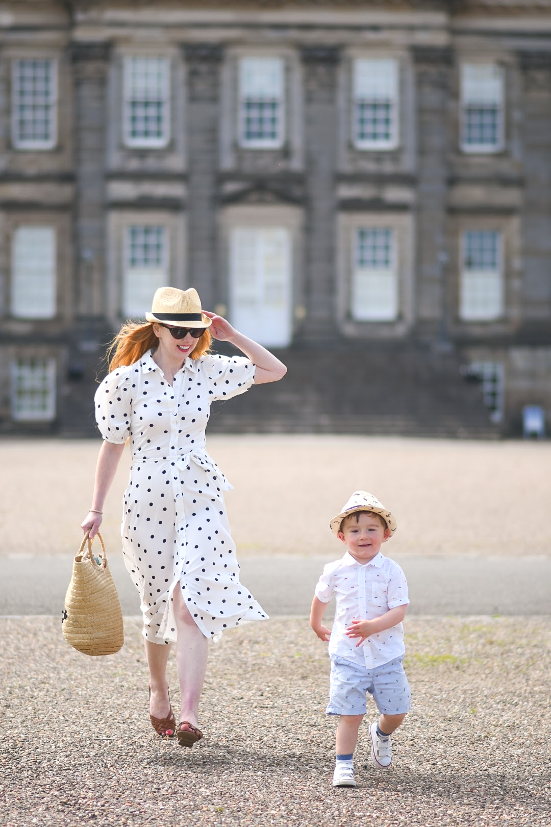Amber and Max visiting Hopetoun House, Scotland