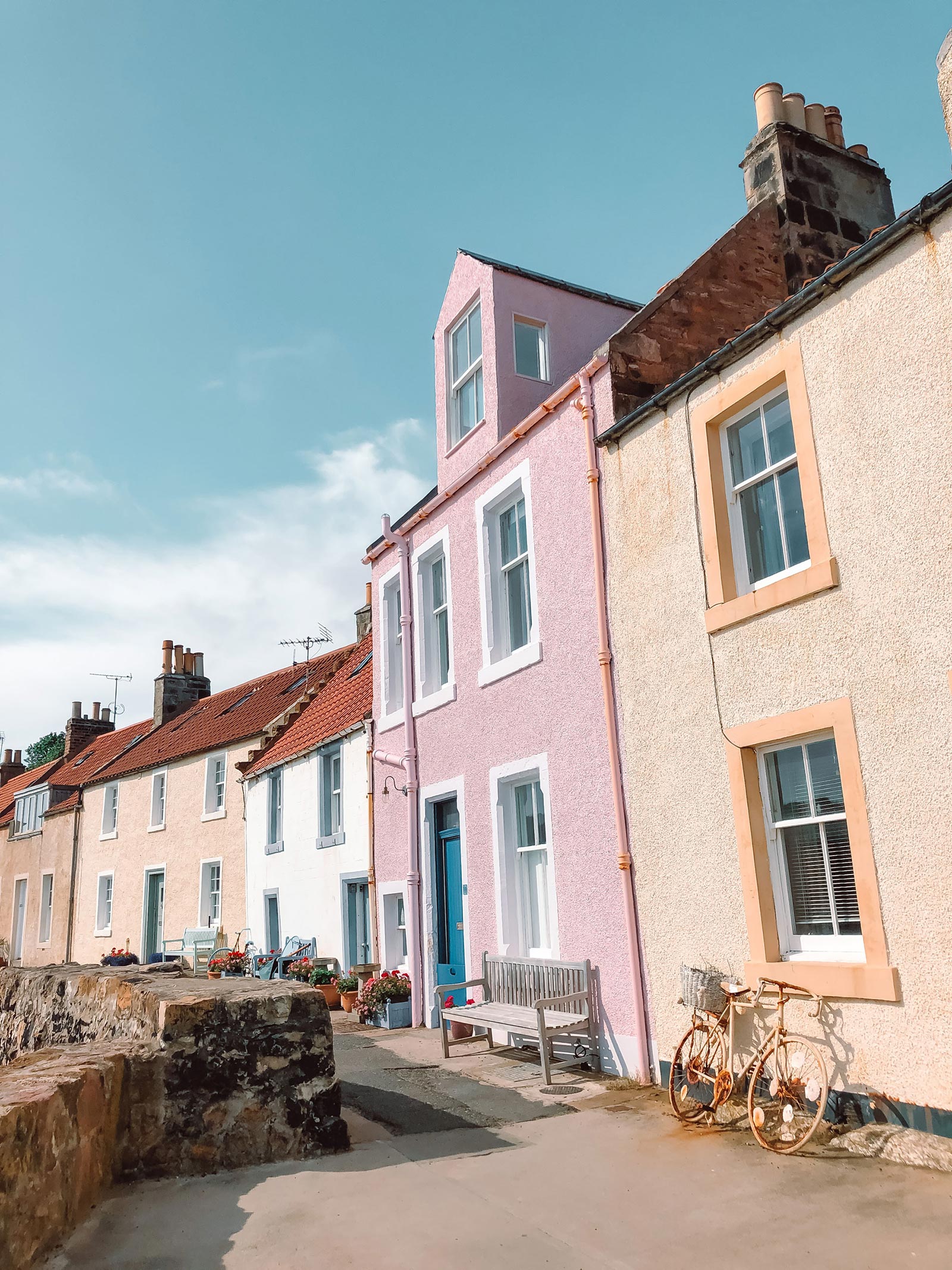 pastel houses in Pittenweem, Fife
