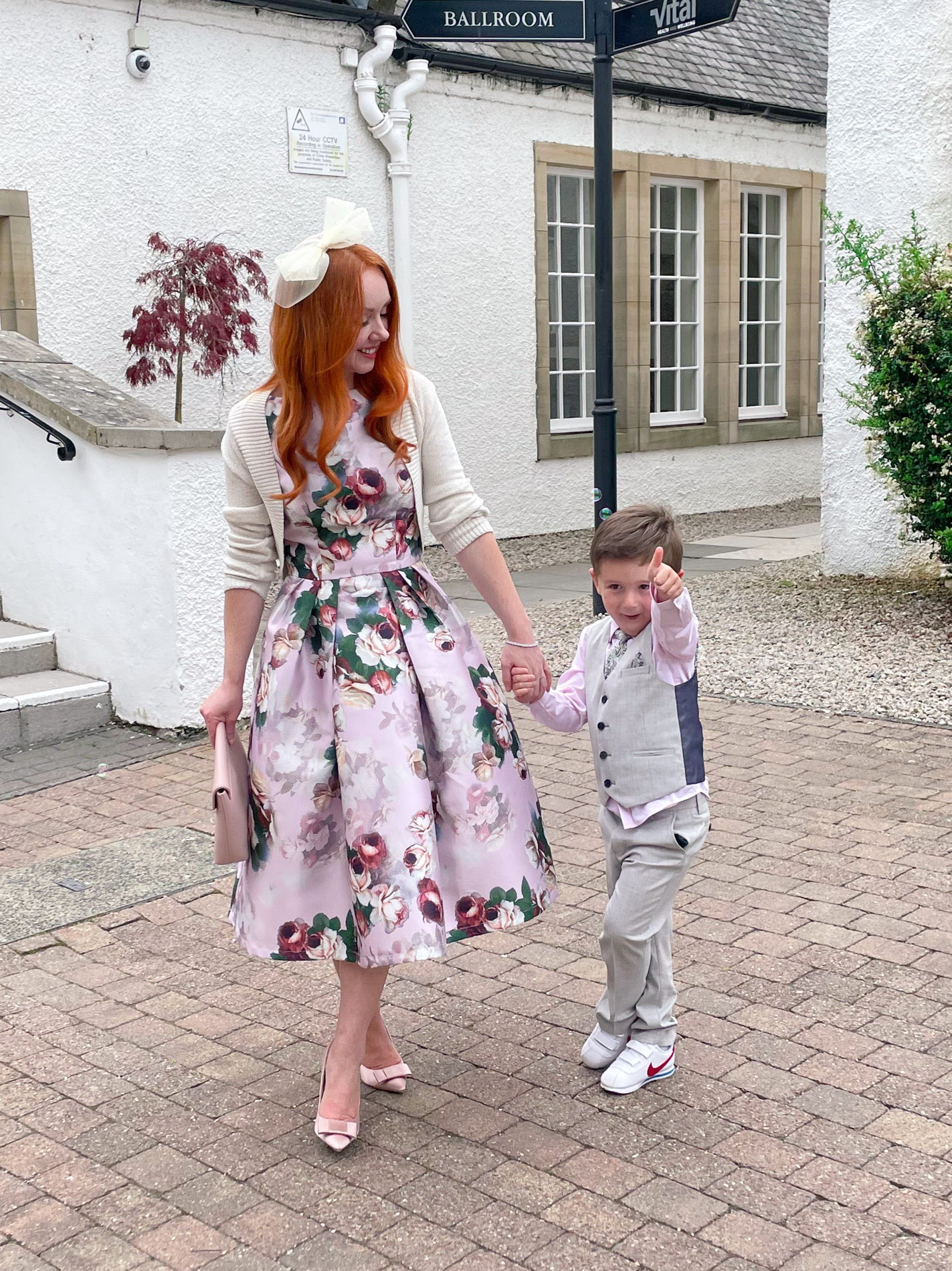wedding guest outfit for mum and son