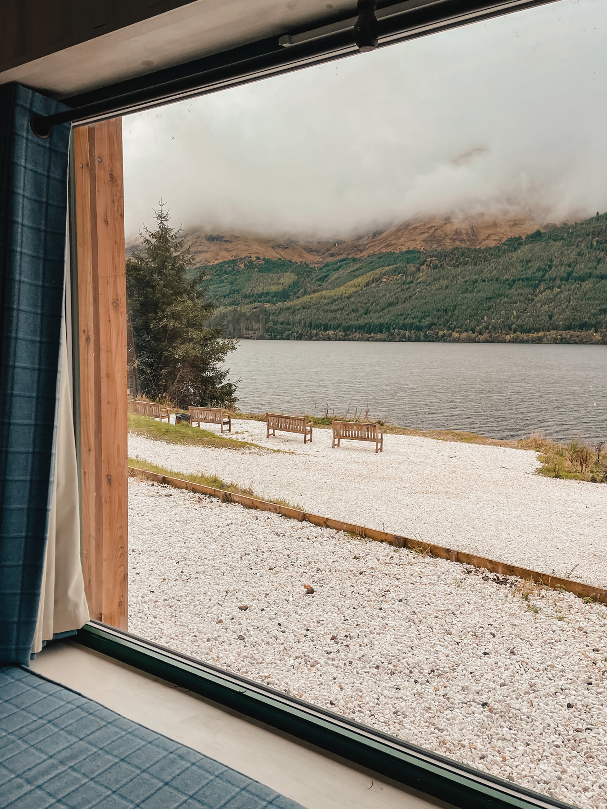 view of Loch Lochy from Black Sheep Cabins