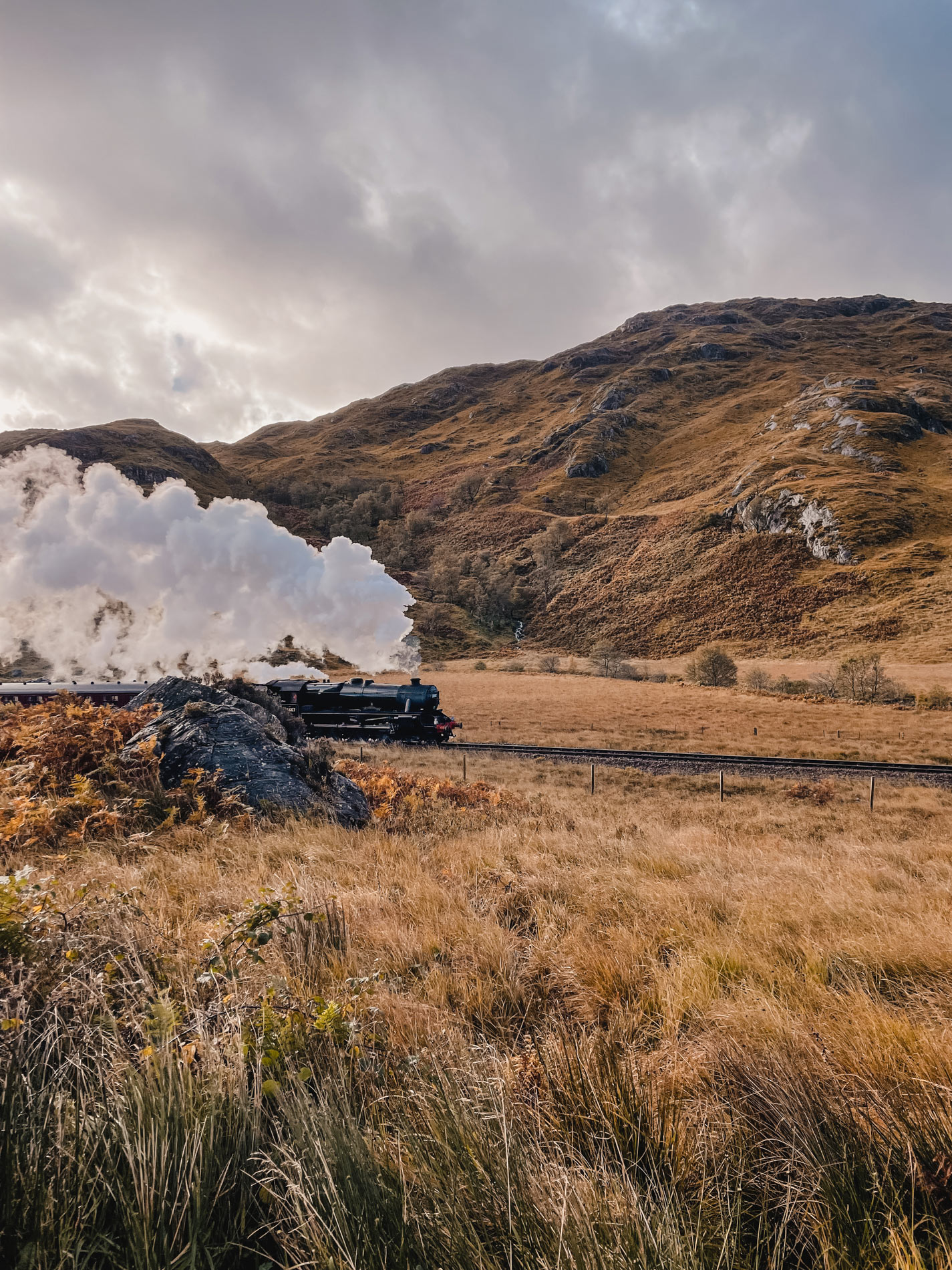 The Jacobite steam train in the Highlands of Scotland