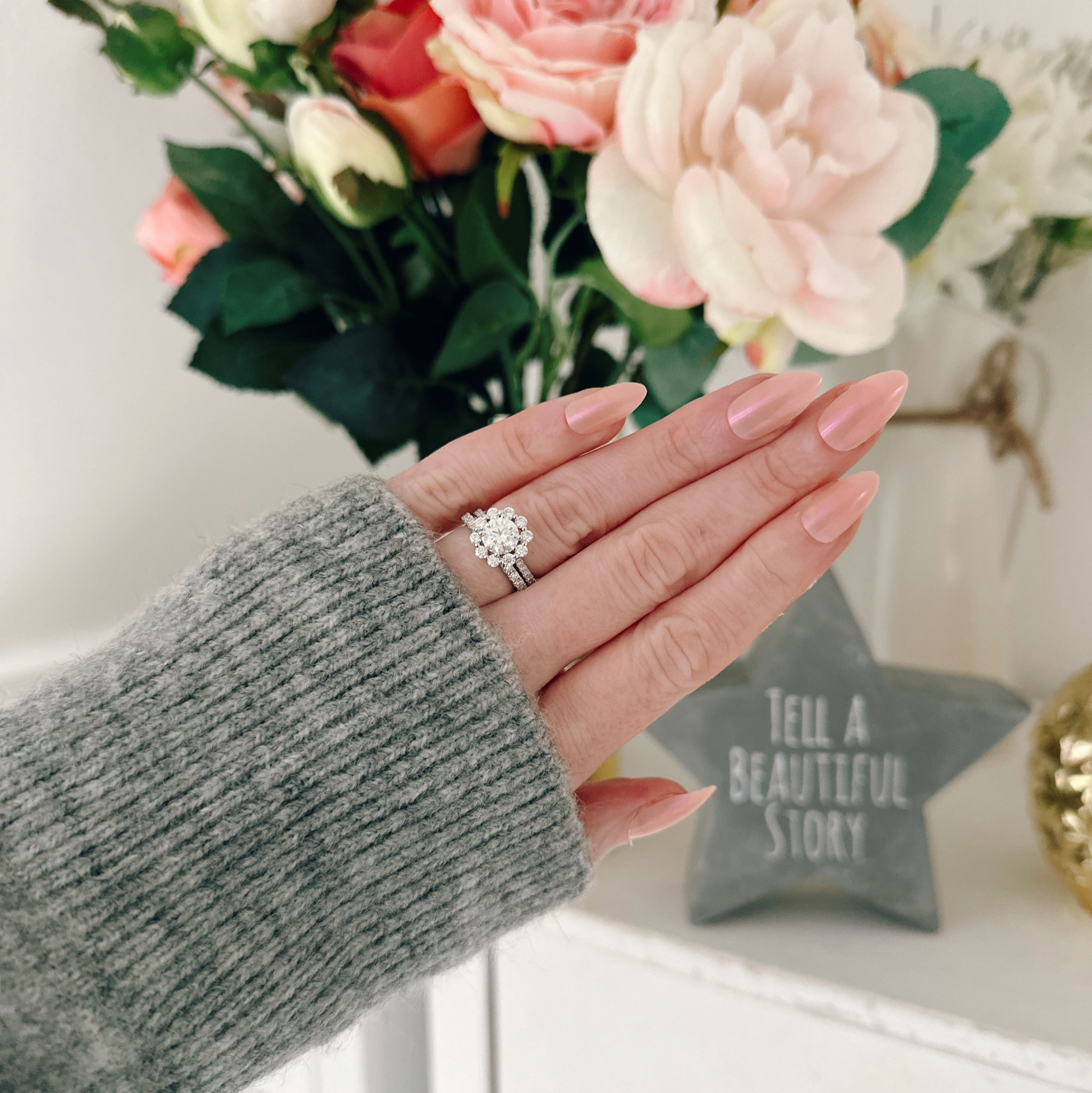 vintage style wedding and engagement bands